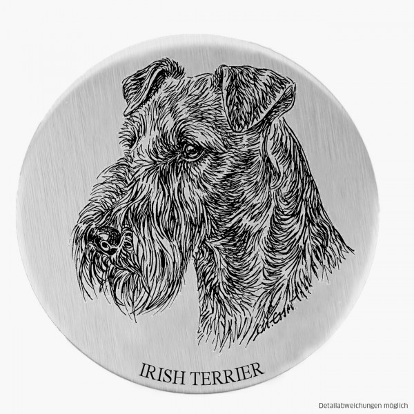 Alu-Plakette Marlies Esser - Motiv Irish Terrier